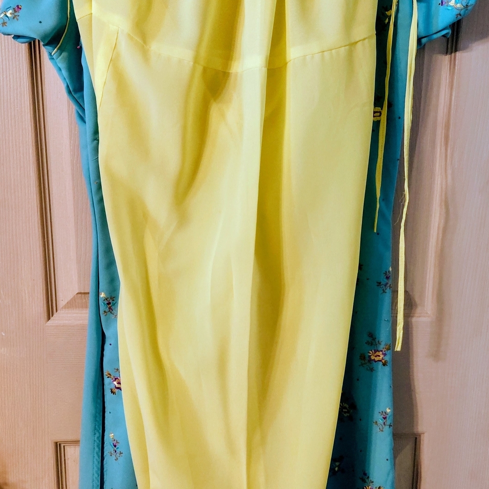 Salwar Kameez/Kurta set turquoise yellow XL - Picture 9 of 9